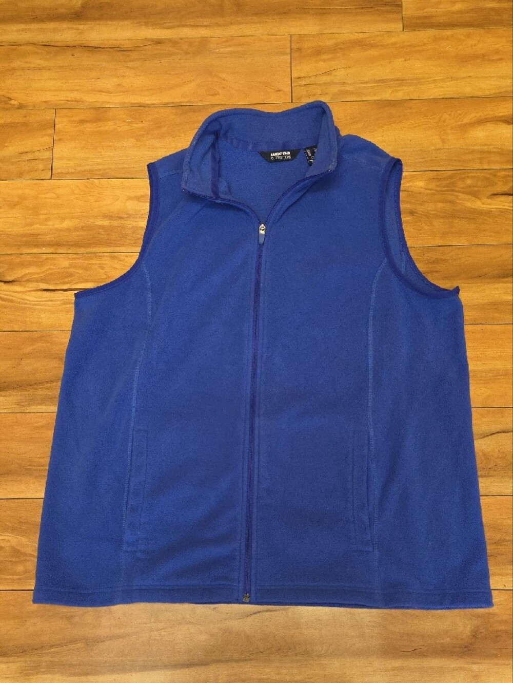 Lands' End ThermaCheck 100 Full Zip Fleece Vest Cobalt Blue Women's Size XL